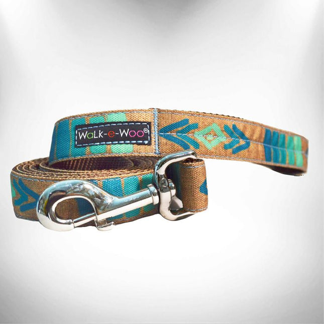 Correa para perro tribal verde azulado