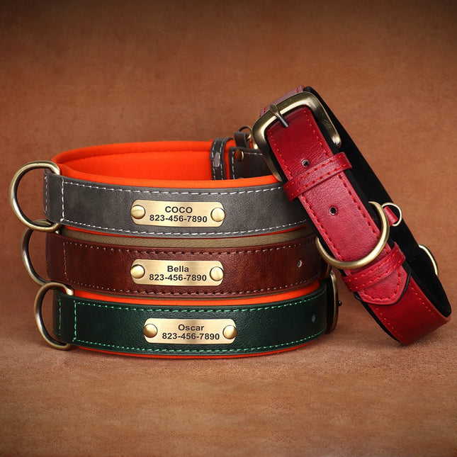 Collar de perro de cuero PU personalizado 