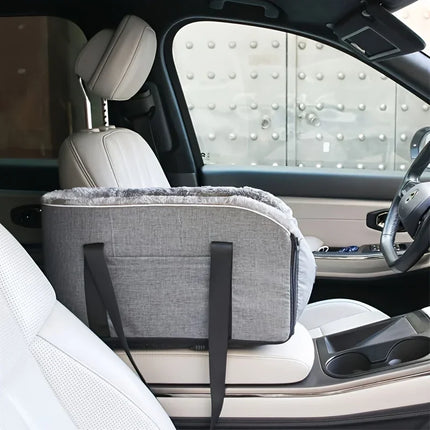 Portable Pet Car Seat with Armrest Pillow