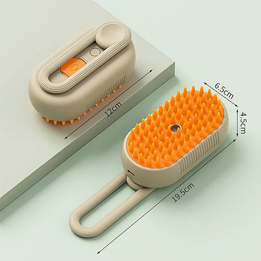 Cepillo de vapor 3 en 1 para perros con masaje y depilación