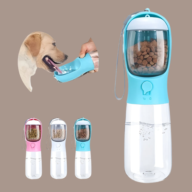Portable Dog Water Bottle with Food Container