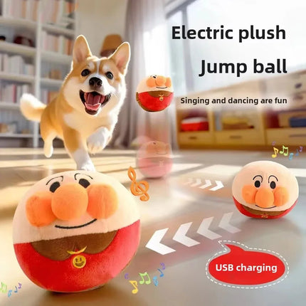 Plush Jumping Ball Dog Toy