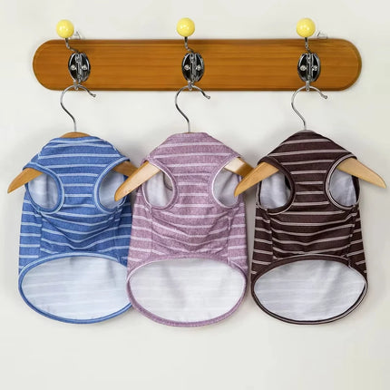 Chaleco a rayas para perro de primavera y verano: camiseta suave y transpirable