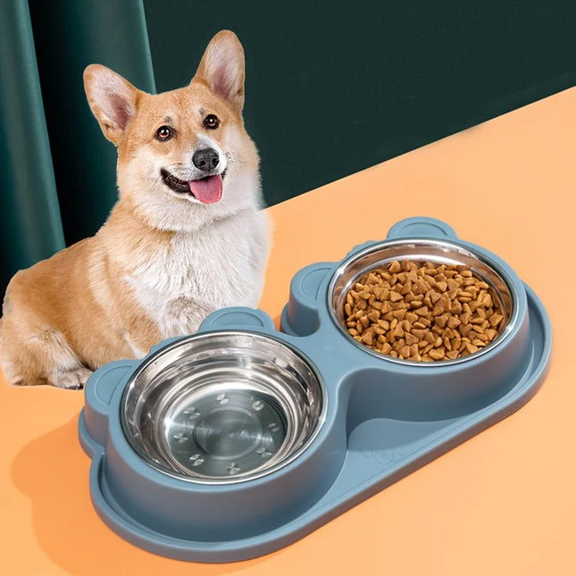 Juego de cuencos dobles para perros