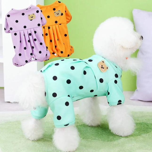 Adorable Polka Dot Dog Pajamas