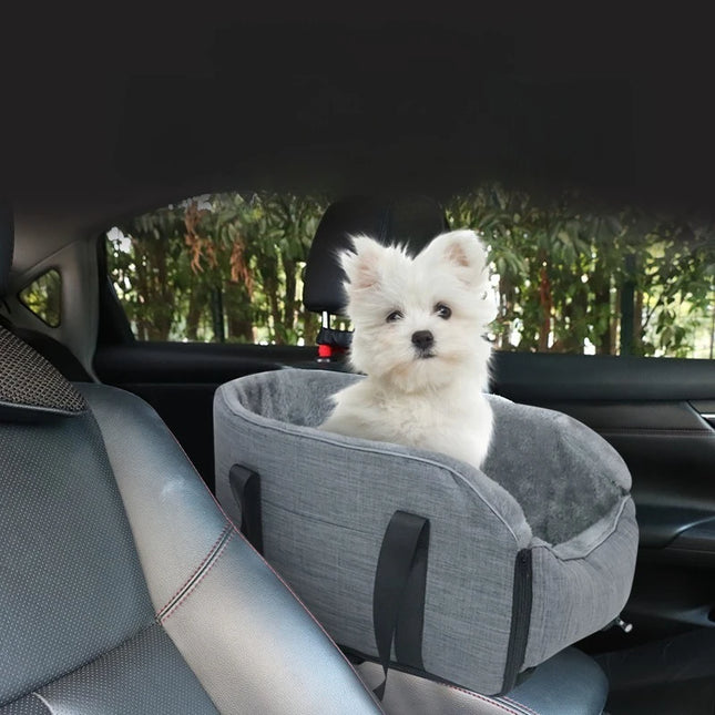 Portable Pet Car Seat with Armrest Pillow