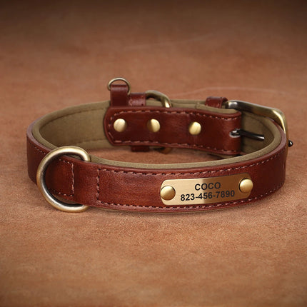 Collar de perro de cuero PU personalizado 