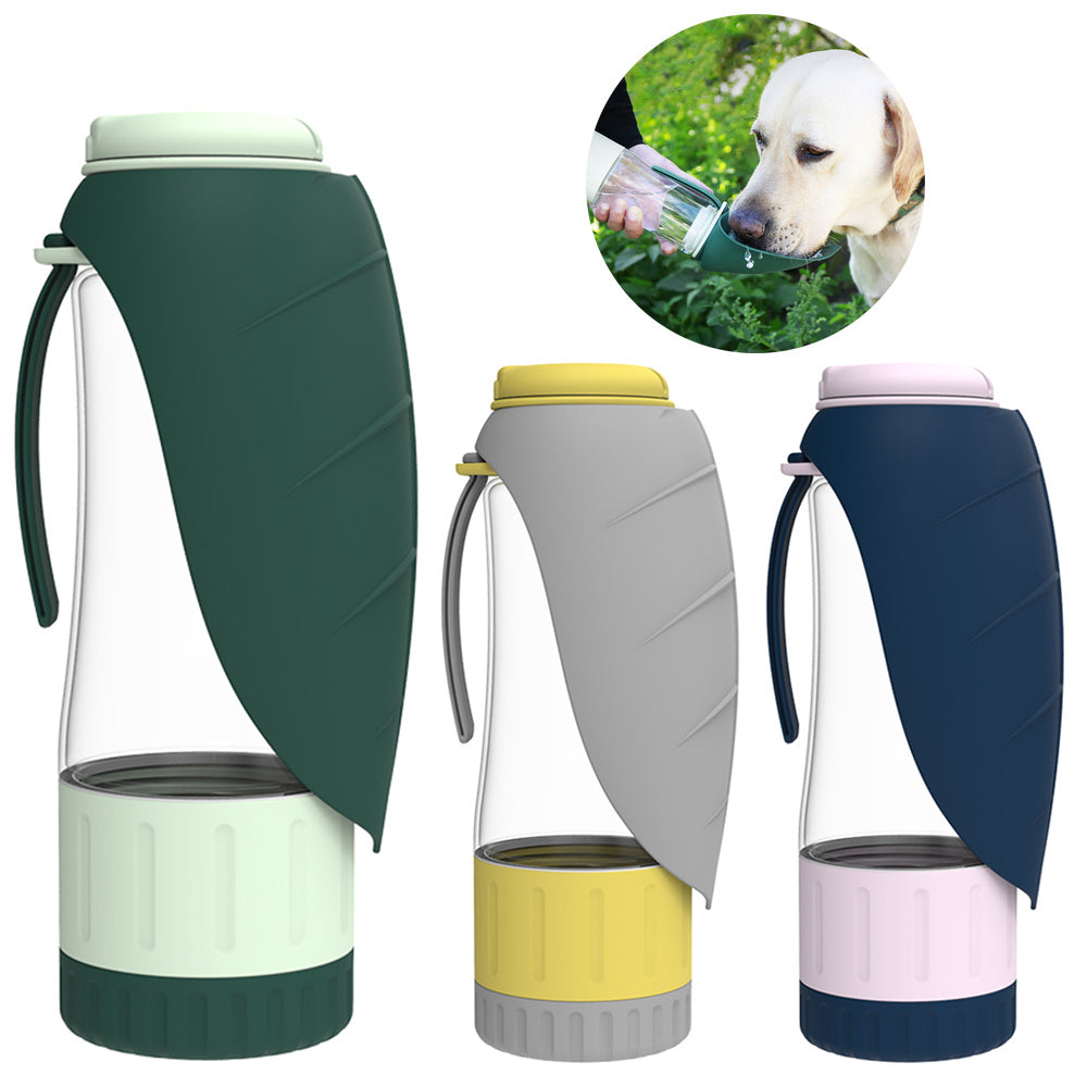 Wonderful 2-in-1 portable silicone water bottle with food dispenser. - Best Canine Bargains